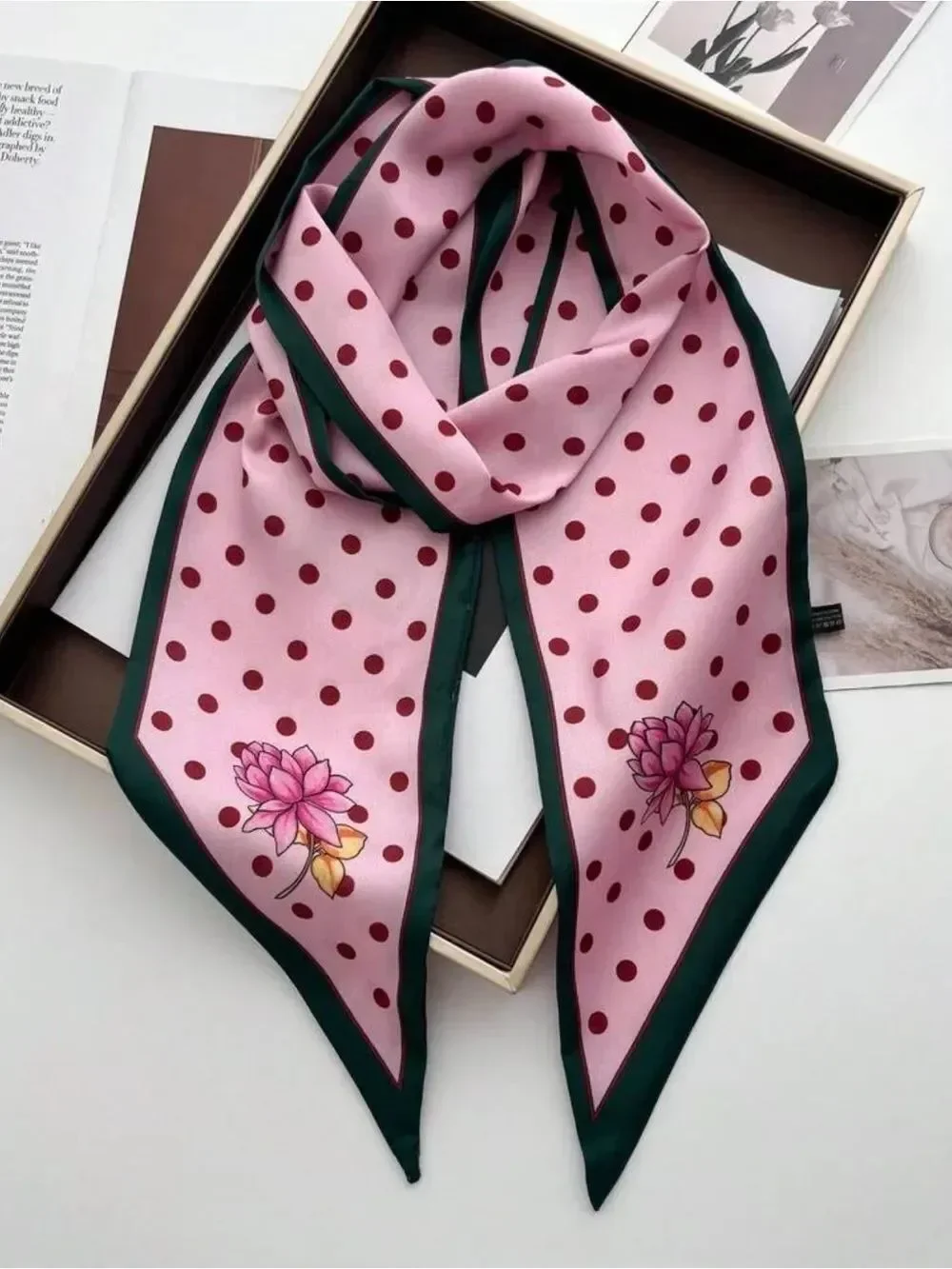 Pink Polka Dot Scarf S191